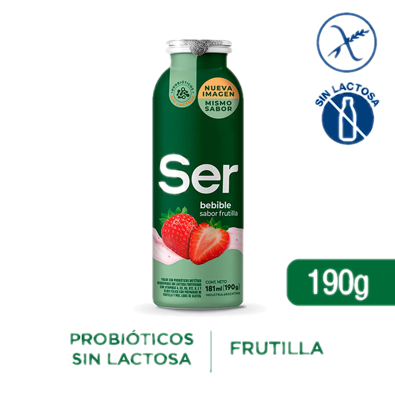 Yogur Ser Bebible Frutilla Con Miel Y Stevia 190 G