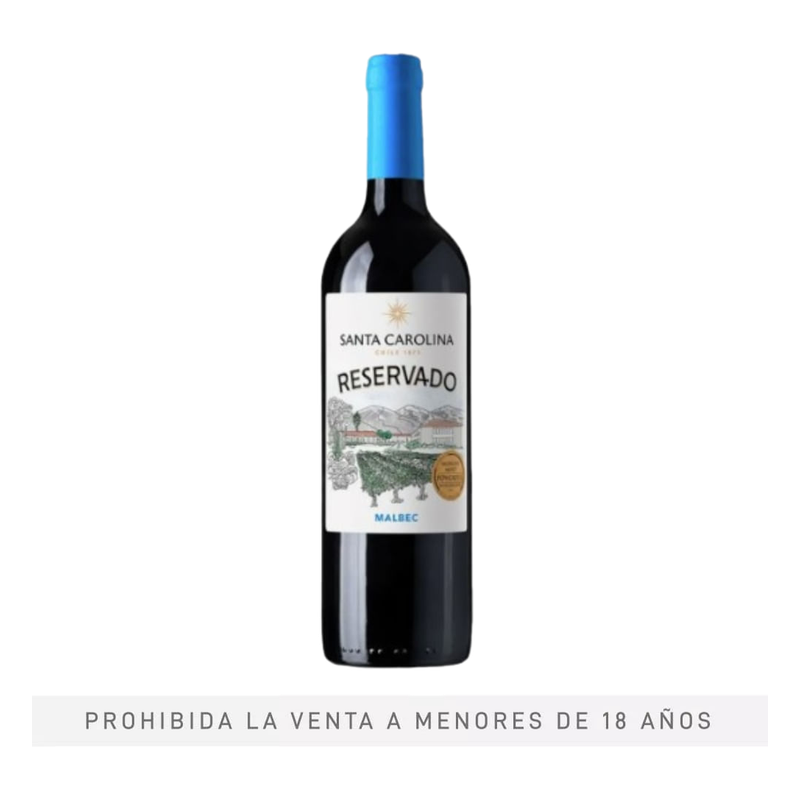 Vino Santa Carolina Reservado Tinto Malbec 750 Ml