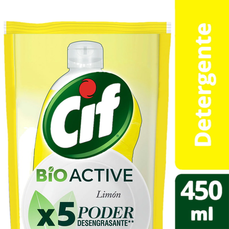 Cif Detergente Lavavajillas Concentrado Limón 450 Ml Recarga