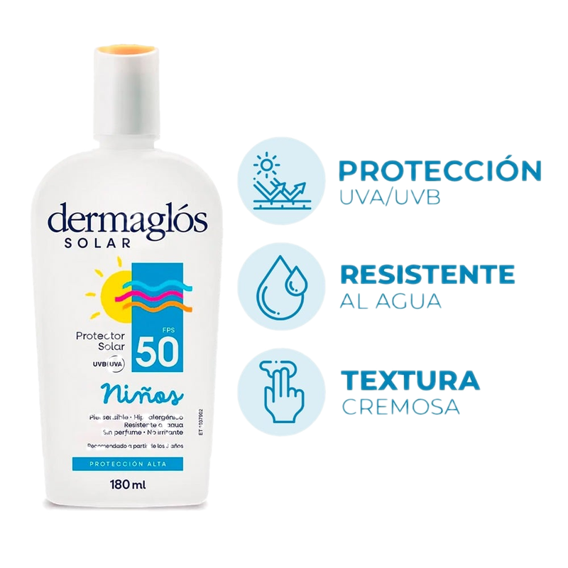 Protector Solar Dermaglós Niños Fps50 180 Ml