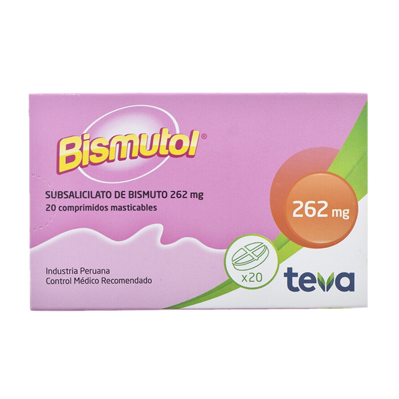 Bismutol 262 Mg 20 Comprimidos Masticables