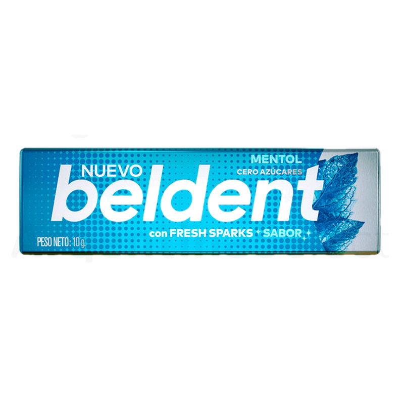 Chicle Sin Azúcar Beldent Mentol 10 G