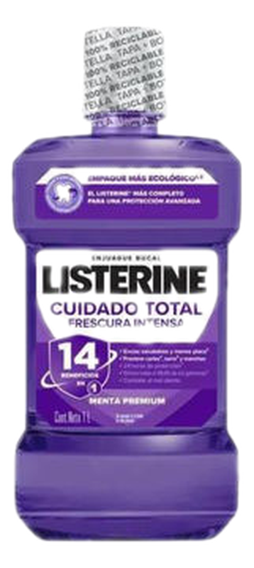 Listerine Cuidado Total Frescura Intensa Menta Premium 1 Lto