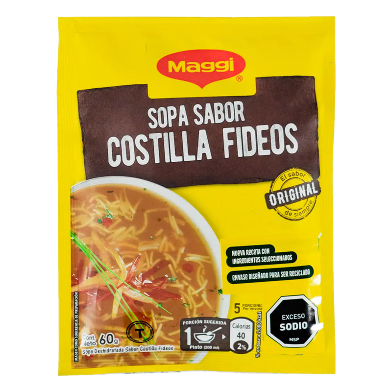 Sopas Claras Maggi Costilla Con fideos