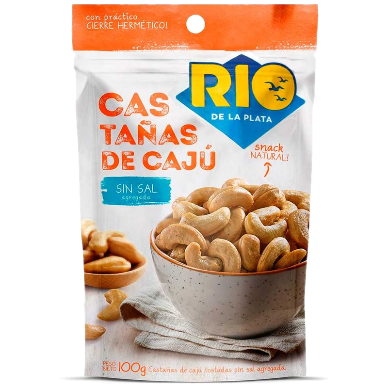 Castañas De Cajú Rio De La Plata Sin Sal 100 G