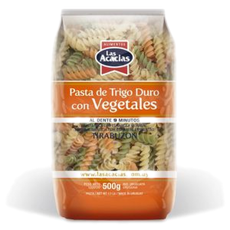 Fideos Las Acacias Con Vegetales Tirabuzon 500 G