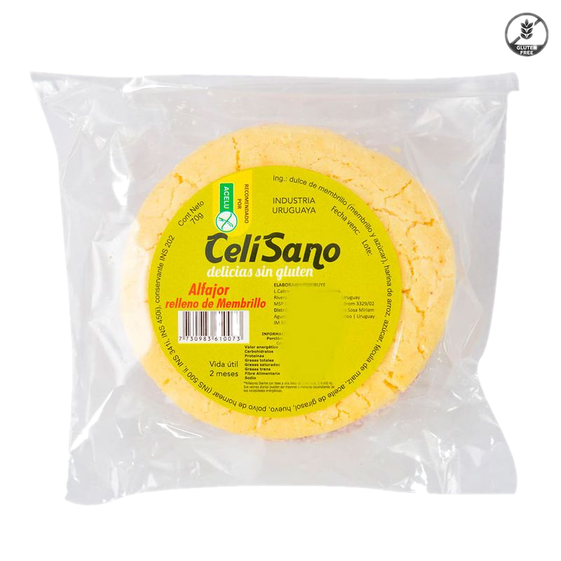 Alfajor Membrillo Celisano Sin Gluten Sin Lactosa 70 G
