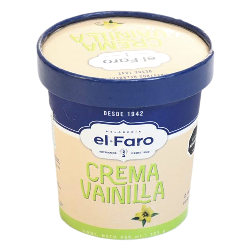 Helado Crema De Vainilla El Faro 500 Ml