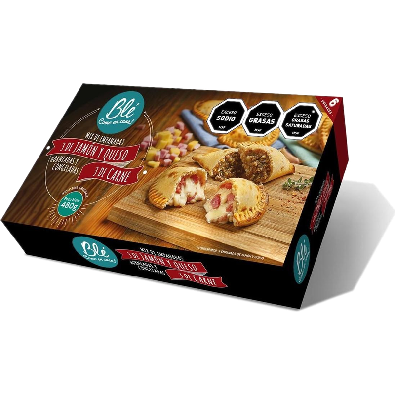 Empanadas Horneadas Blé Mix 3 De Jamón Y Queso 3 De Carne
