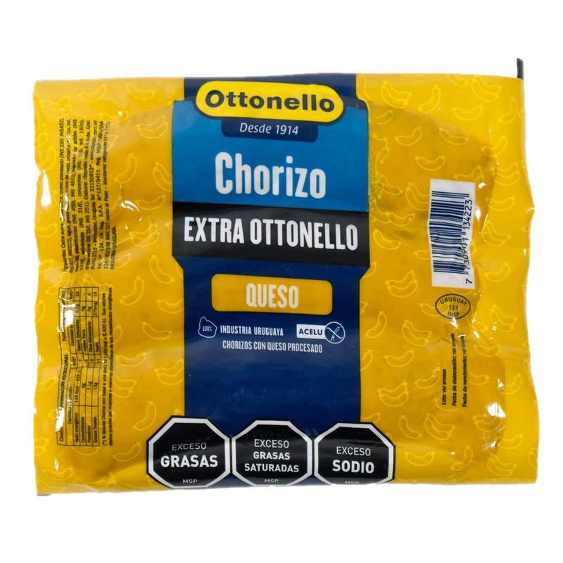 Chorizo Extra Con Queso Ottonello 3 Unidades