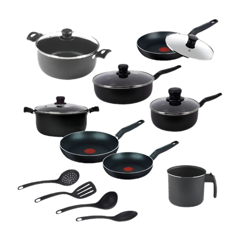 Batería De Cocina Tefal 15 Piezas Vital Negro
