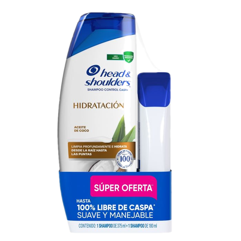 Shampoo Head Shoulders Aceite Coco-hidratacion 375 Ml + 180 Ml De Regalo