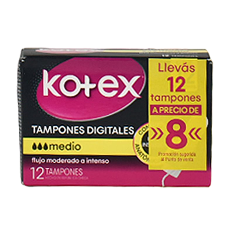 Tampones Kotex Medio 12 Unidades