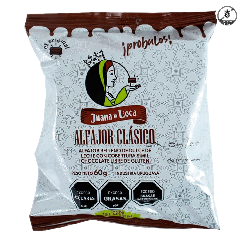 Alfajor Sin Gluten Chocolate Negro Juana La Loca 60 G