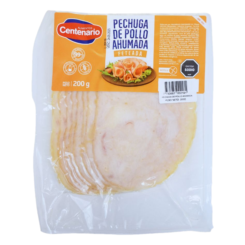 Pechuga De Pollo Ahumada Feteada Centenario 200 G