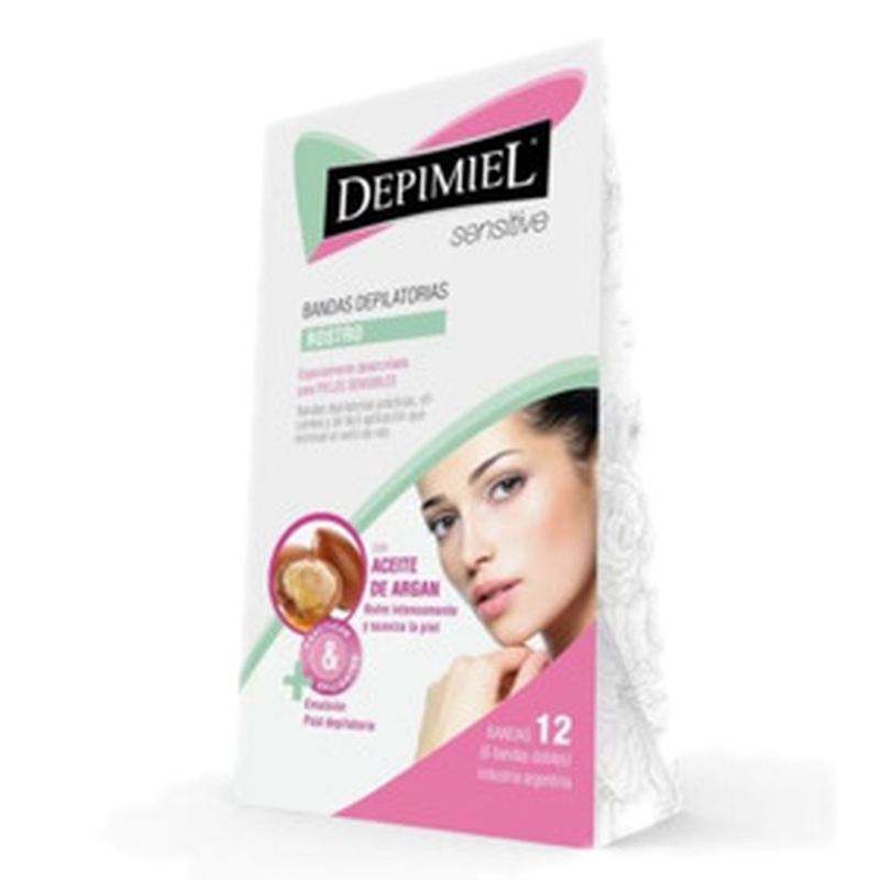 Depimiel Cera Depilatoria Bandas Facial Sensitive 6 Pares [12 Unidades]