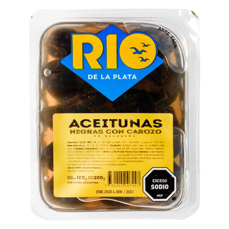 Aceitunas Negras Rio De La Plata Con Carozo Californianas
