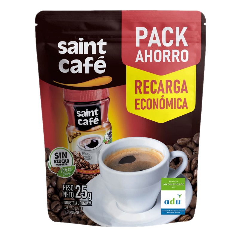 Café Soluble Clasico Sin Azucar Saint Recarga 25 G