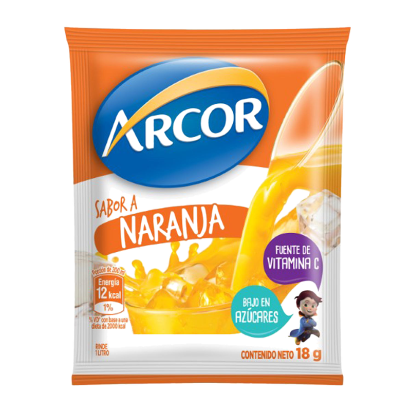 Jugo Arcor En Polvo Naranja 18 G