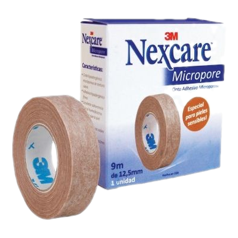 3m Nexcare Micropore Cinta Leuco Color Piel 1.25 Cm 9.1 Mts.