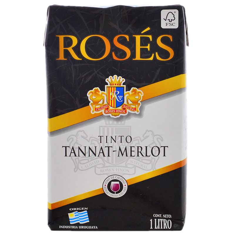 Vino Tinto De Mesa Tannat Merlot Roses 1 L