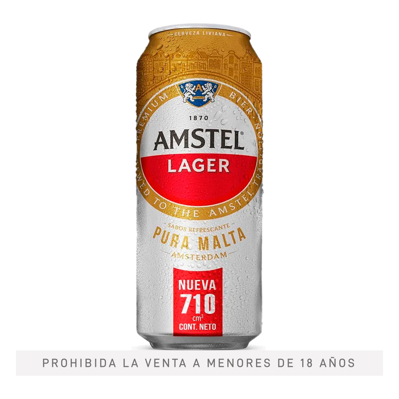 Cerveza Amstel Lager Lata 710 Ml