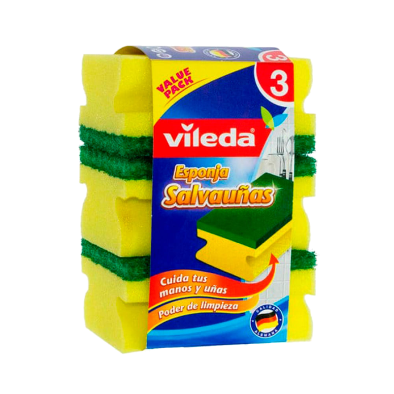Esponja Salvauñas Vileda 3 Unidades