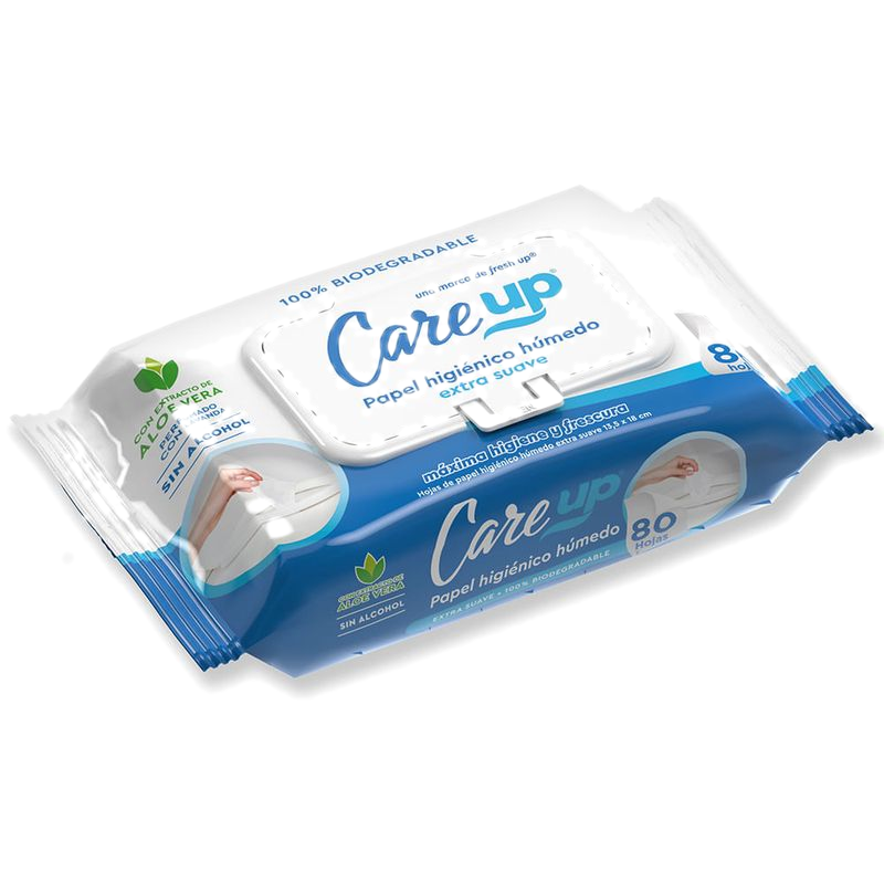 Papel Higiénico Care Up Húmedo 80 Unidades
