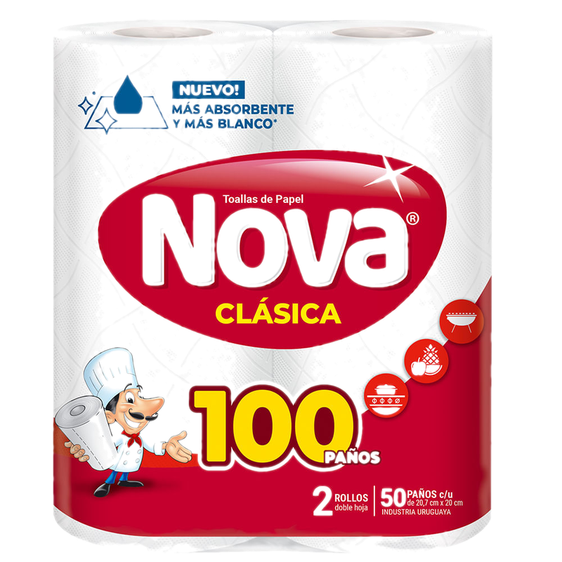Toallas De Papel Nova Clásico 50 Paños 2 Unidades