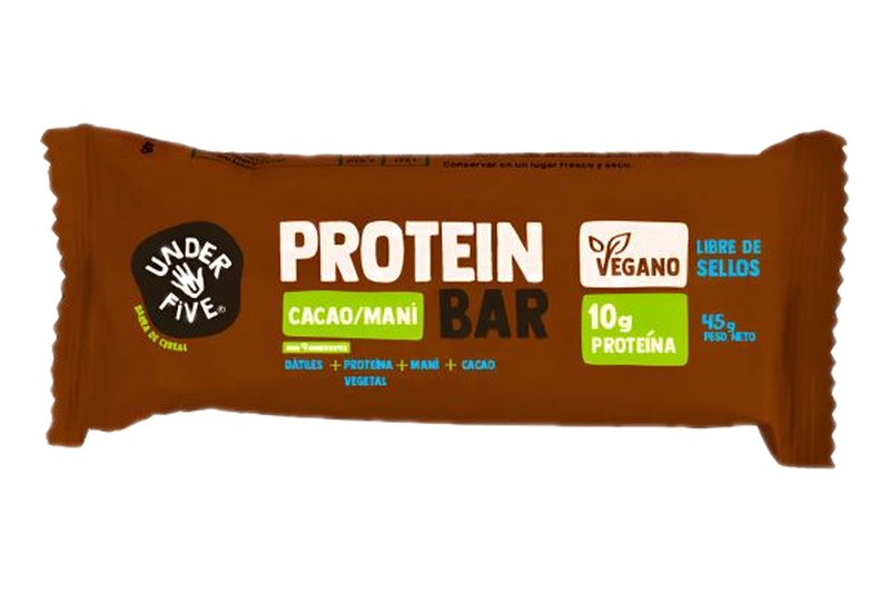 Barra De Proteína Under Five Cacao Y Maní 45 G