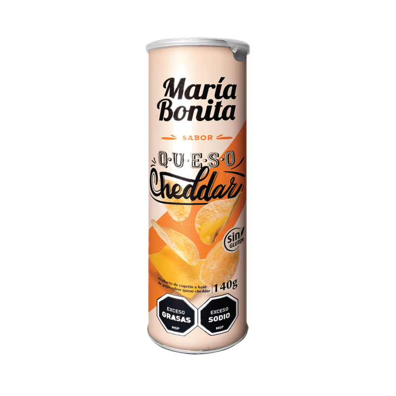 Papas Fritas En Tubo Maria Bonita Queso Cheddar 140 G