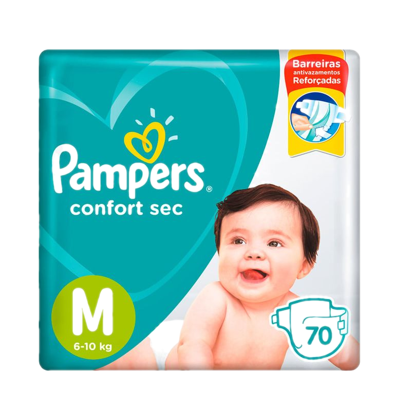 Pañal Pampers Confort Sec Forte Bag M 70 Unidades