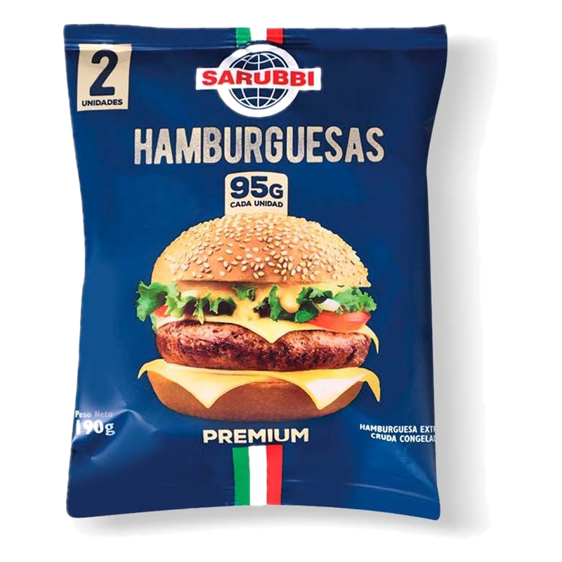 Hamburguesa Carne Pack 2 Unidades Sarubbi 190 G