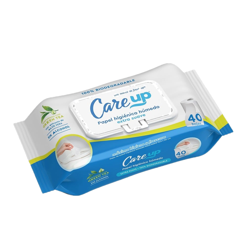 Papel Higiénico Húmedo Care Up Té Verde 40 Unidades