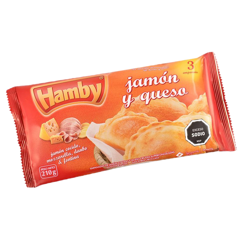 Empanadas Jamón Y Queso Hamby 3 Unidades 210 G