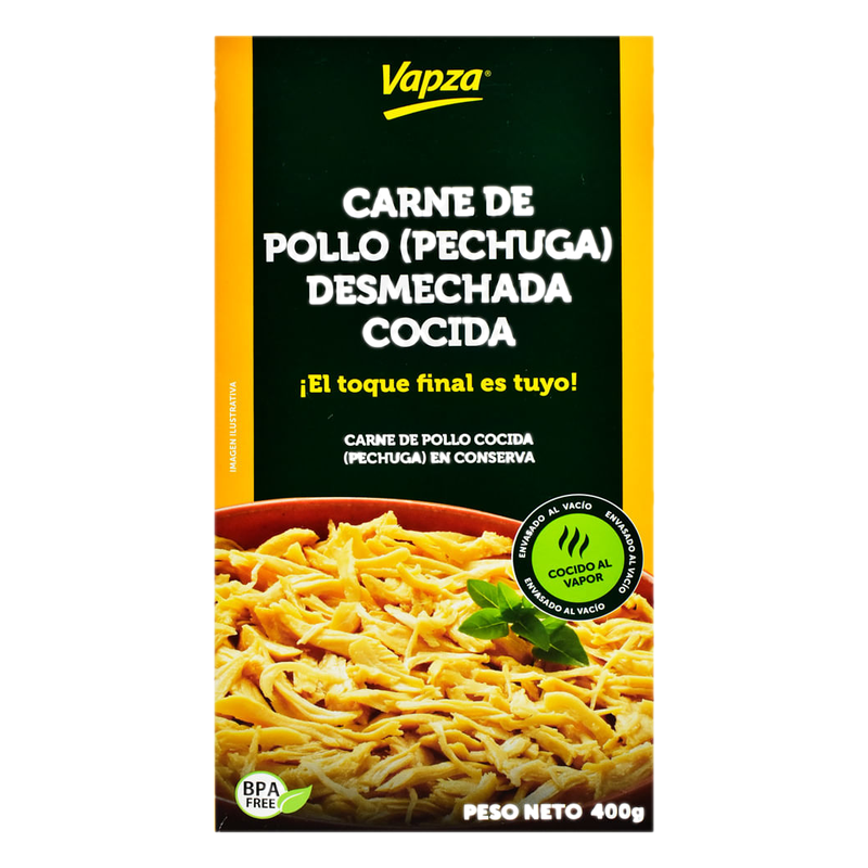 Pollo Desmechado Cocido Vapza 400 G