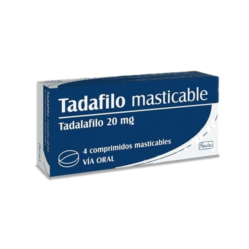 Tadafilo Masticable 20 Mg 4 Comprimidos Masticables