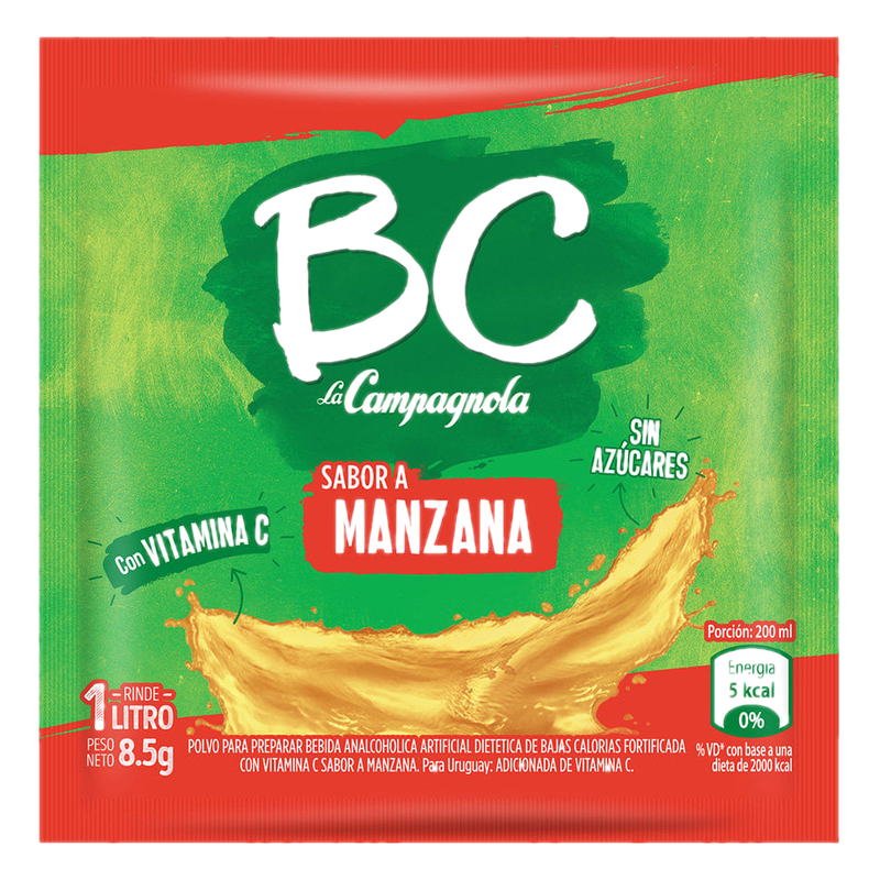 Jugo Bc La Campagnola Sabor Manzana Sin Azúcar 7 G