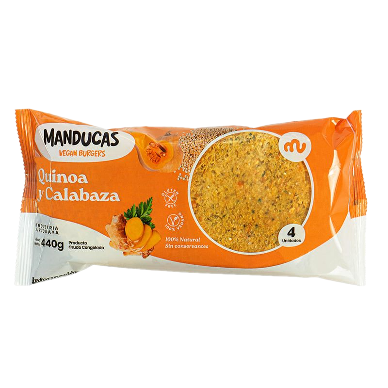 Hamburguesas De Quinoa Y Calabaza Manducas 4 Unidades 440 G