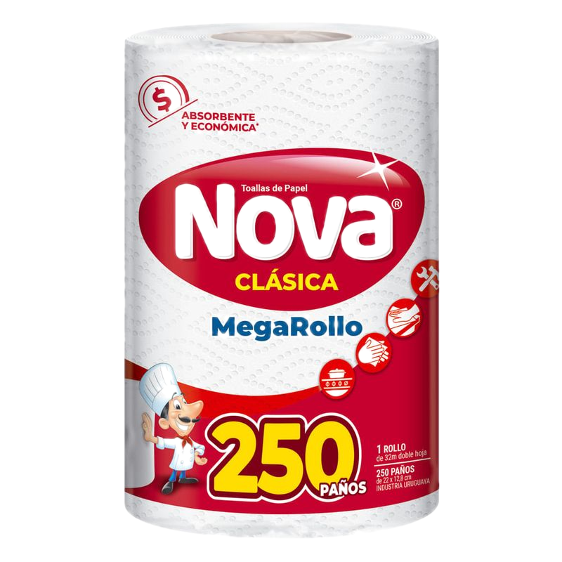 Toalla De Papel Nova Megarollo 250 Paños