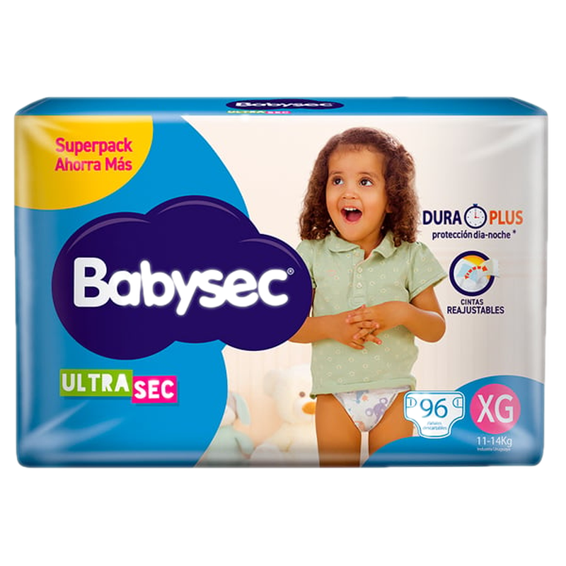 Pañales Babysec Ultra Super Xg 96 Unidades