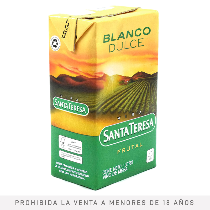 Vino Tetra Frutal Blanco Stanta Teresa 1 L