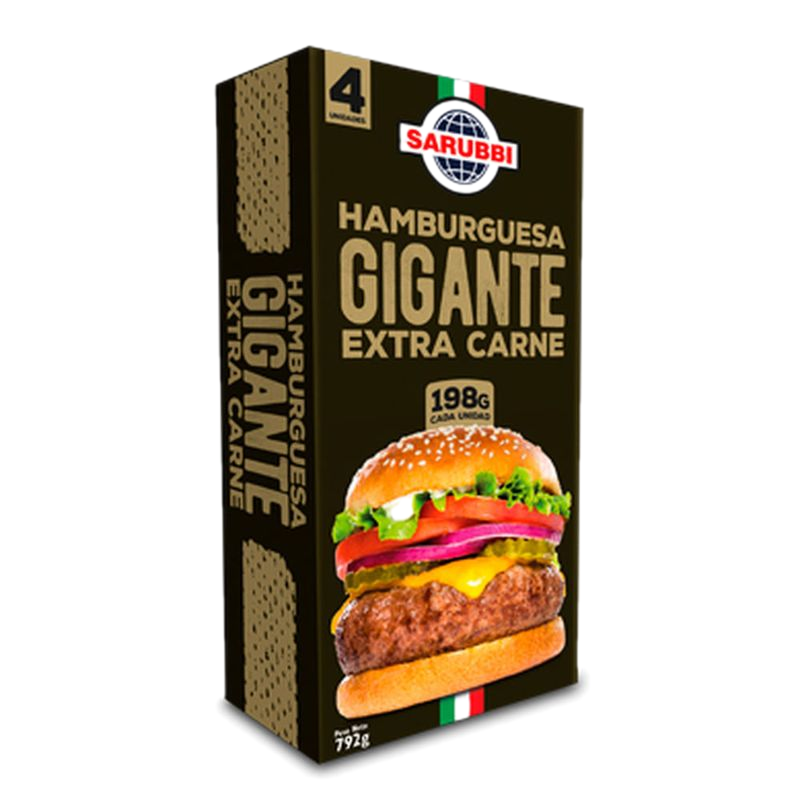 Hamburguesas Gigantes Sarubbi 4 Unidades 792 G