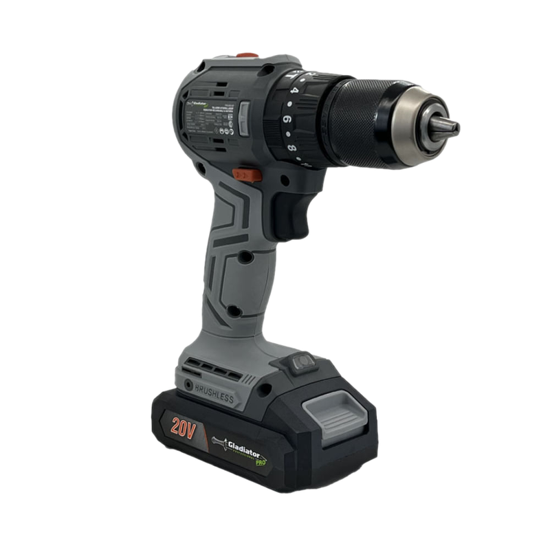 Taladro Percutor Gladiator 13mm 20v Brushless Con Bateria 1.5ah Y Cargador