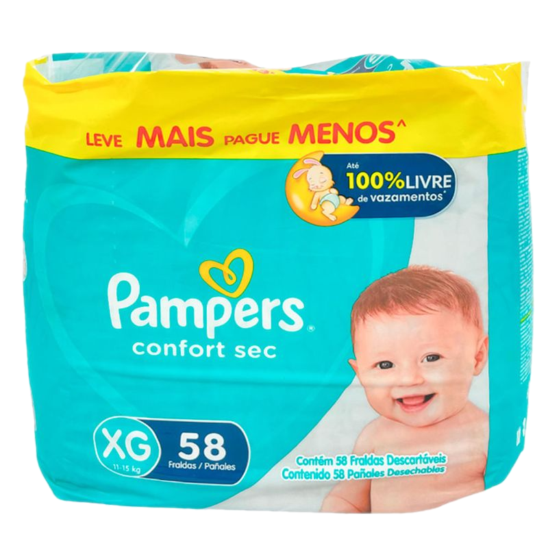 Pañal Pampers 6 X Confort Sec Forte Bag 58 Unidades