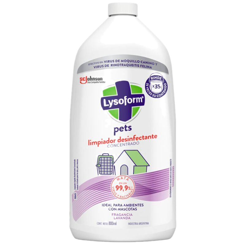 Limpiador Líquido Lysoform Pets 800 Ml