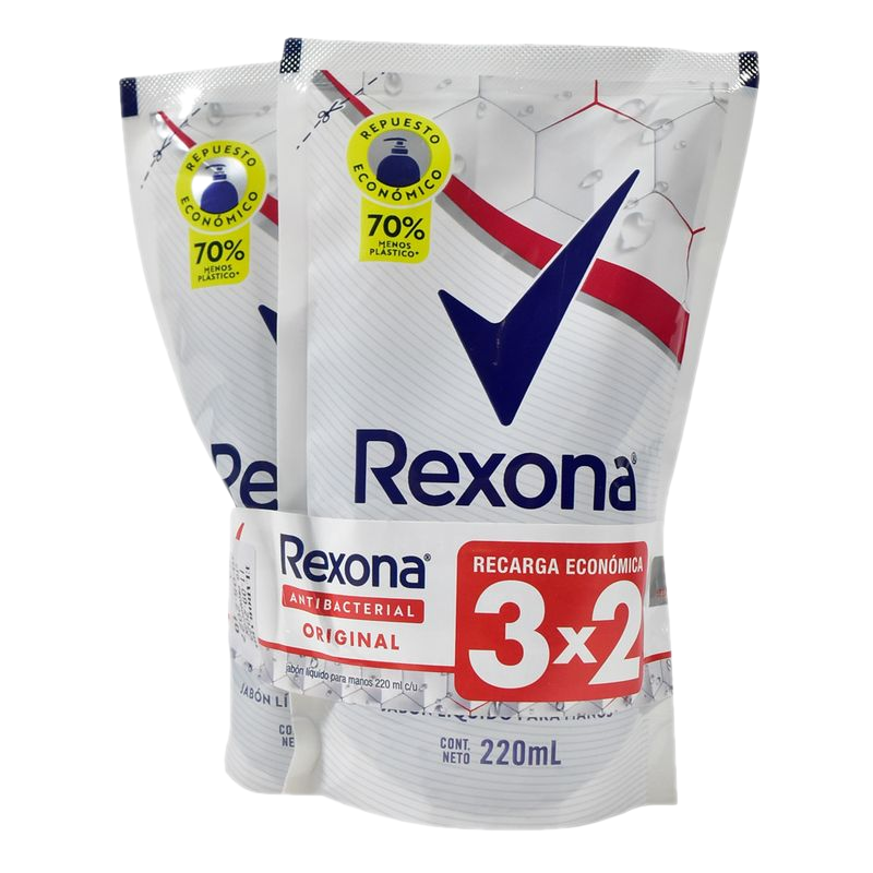 Jabón Líquido Rexona Repuesto 220 Ml 3 X 2 Fresh
