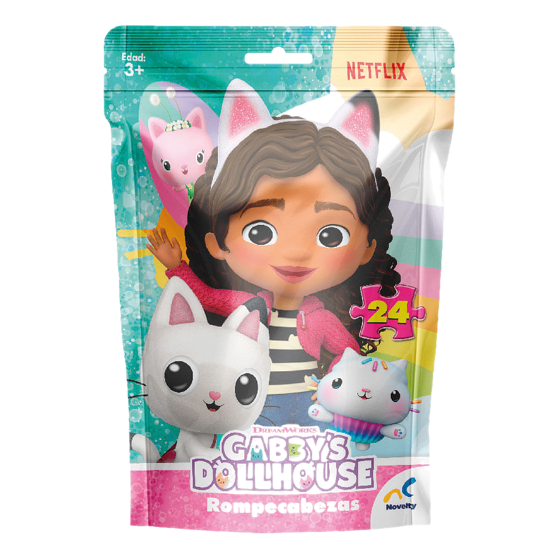 Puzzle 24 Piezas En Bolsa Gabby Dollhouse
