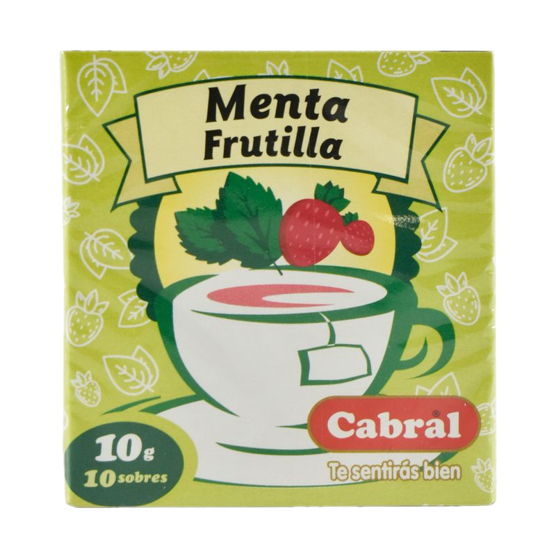Te Cabral Menta Con Frutilla 10 Sobres