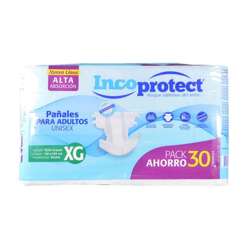 Pañal Para Adulto Incoprotect Talle Xg 30 Unidades